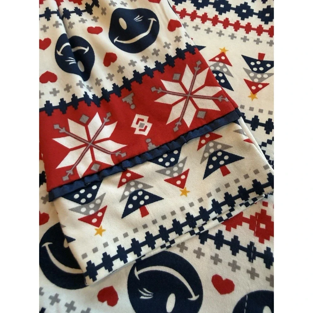 Joe Boxer 3X Christmas Fair Isle Smiley Pajama Set Red/White/Blue